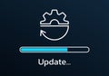 Update software or system concept. Upgrade, download, loading icon with progress bar. Vector illustration. Royalty Free Stock Photo